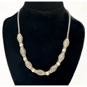 Vintage Sterling Silver Egyptian Necklace 925 63g